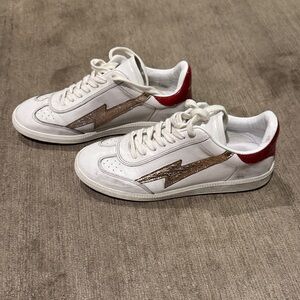 Isabel Marant Bryce Low Top White and Metallic Sneakers